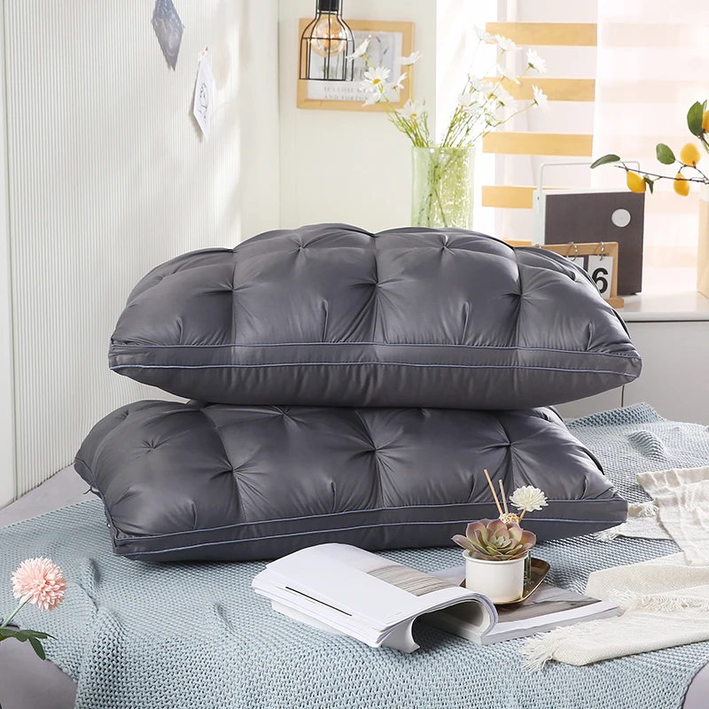 

Fashionable Down Silk Pillow Solid Color Three-dimensional Comfortable Cervical Pillow Core.