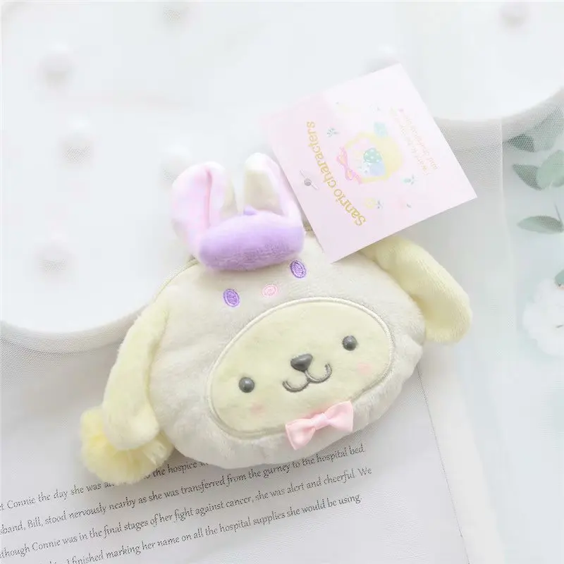 Sanrio, Hello Kitty My Melody Cinnamoroll Марка pom-Pom Purin мультфильм плюшевые сумки для монет Милая цепочка для ключей бумажник сумка для девочек Подарки