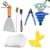 18pcs resin funnel filter cup metal uv curing photon cleaning shovel spatula 3d accessories kit trimming tool for sla 3d printer