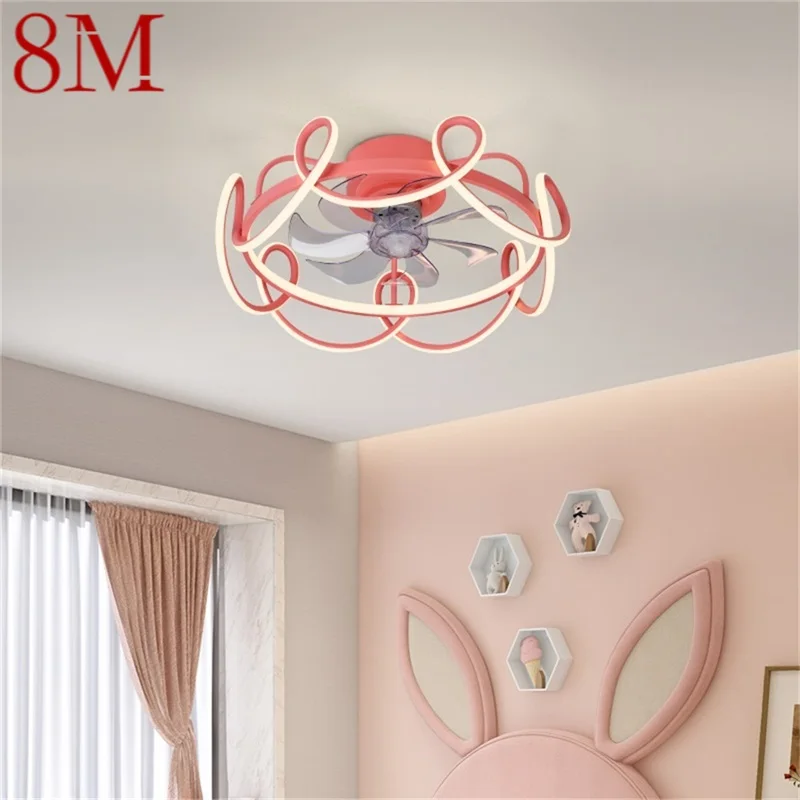 

8M Nordic Creative Ceiling Fan with Lights Remote Control LED Modern Lighting for Home Bedroom