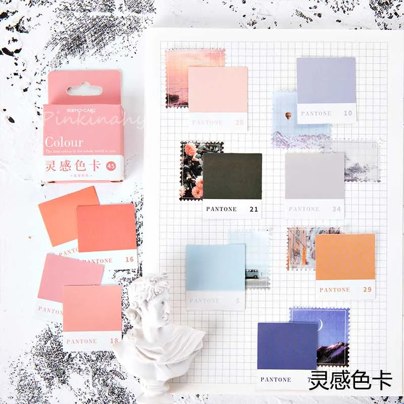 Creative 45 Colours Tag Writable Paper Stickers Decoration DIY Album Diary Scrapbooking Label Stationery Stickers - Цвет: 1