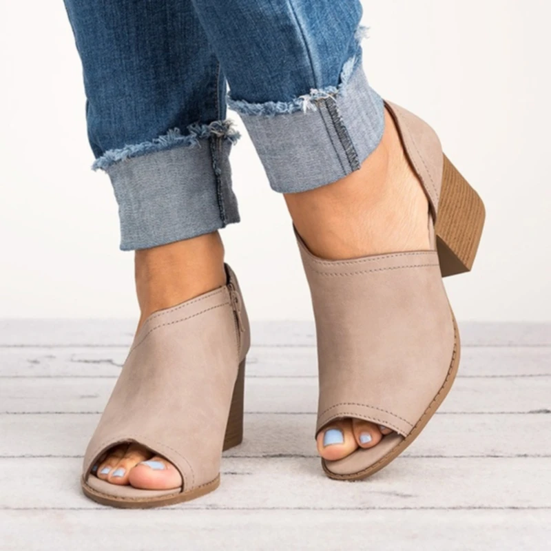 

Женские осенние ботильоны на квадратном каблуке, без застежек, тонкие туфли на высоком каблуке, Повседневная Дамская обувь с заостренным но...