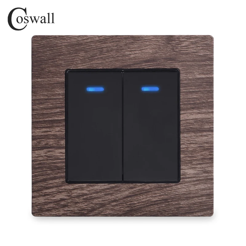 COSWALL 1/2/3/4 Gang 1/2 Way On / Off Кулисный ключ настенный выключатель света с синей