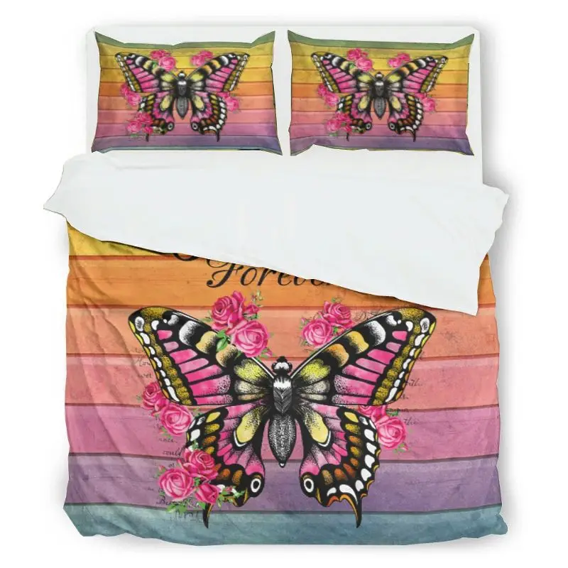 

Breathable Soft Comfortable, Butterfly Best Friend, King Size, Bedspreads Quilted Bed Sets 3 Pieces Bed Sheet Set Bed Cover for