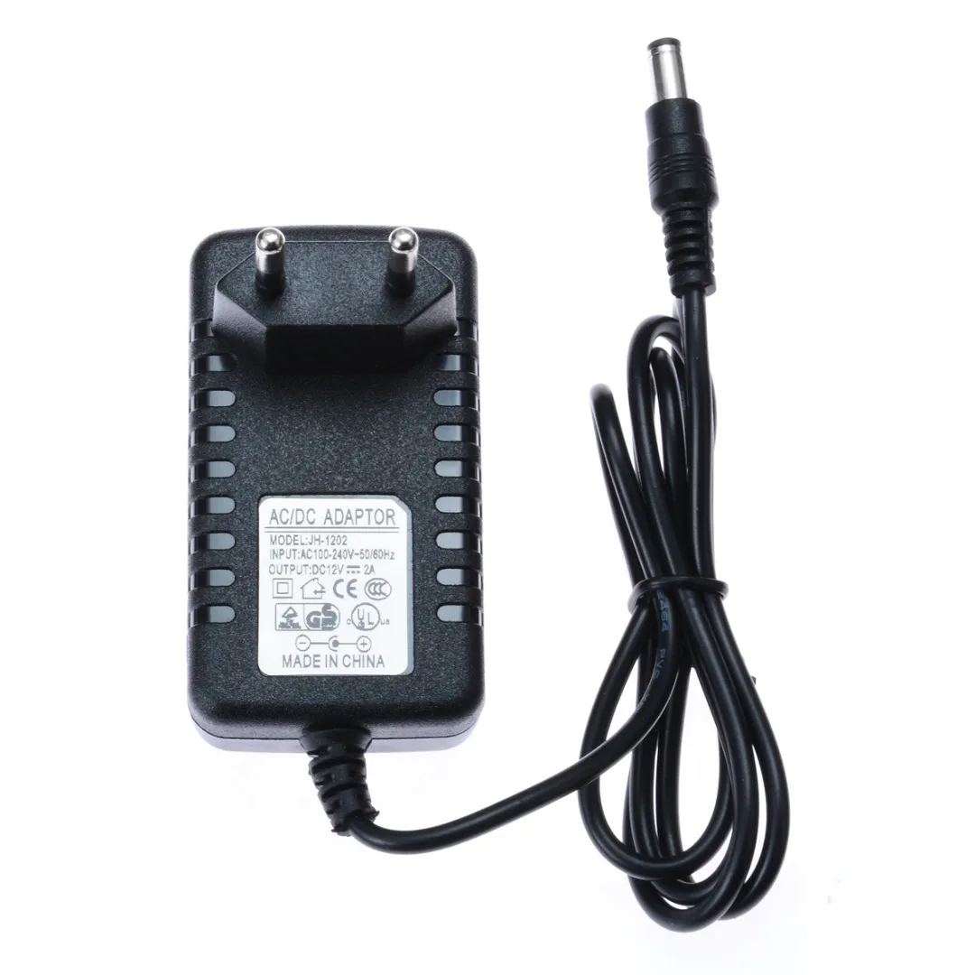 AC 100V-240V Converter Adapter DC 12V 2A Power Supply EUPlug 5.5mm x 2.1mm for Camera Video MP4 Audio | Обустройство дома