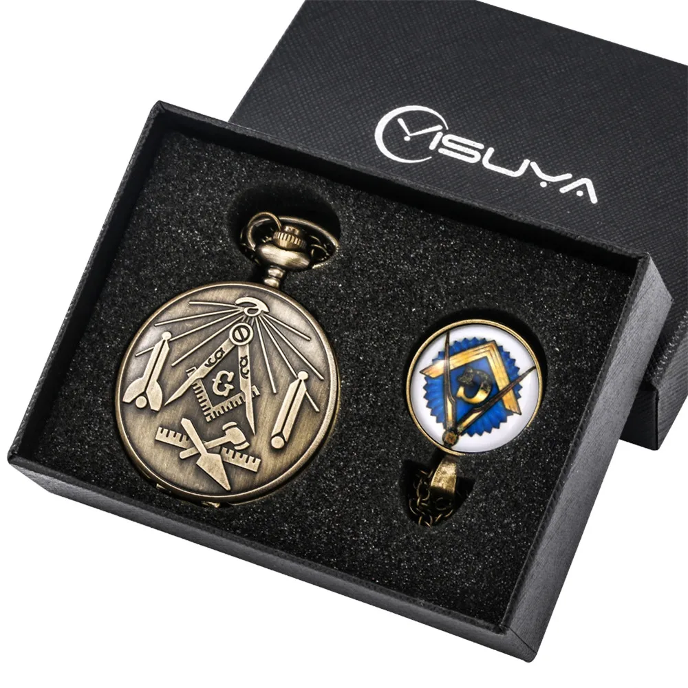 

FreeMason Themed Necklace Pendant Pocket Watches Gift Sets Birthday Xmas Thanksgiving Collection Present for Members