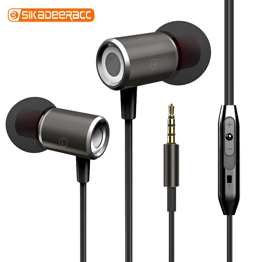 Универсальные Проводные металлические наушники с тяжелыми басами затычки для