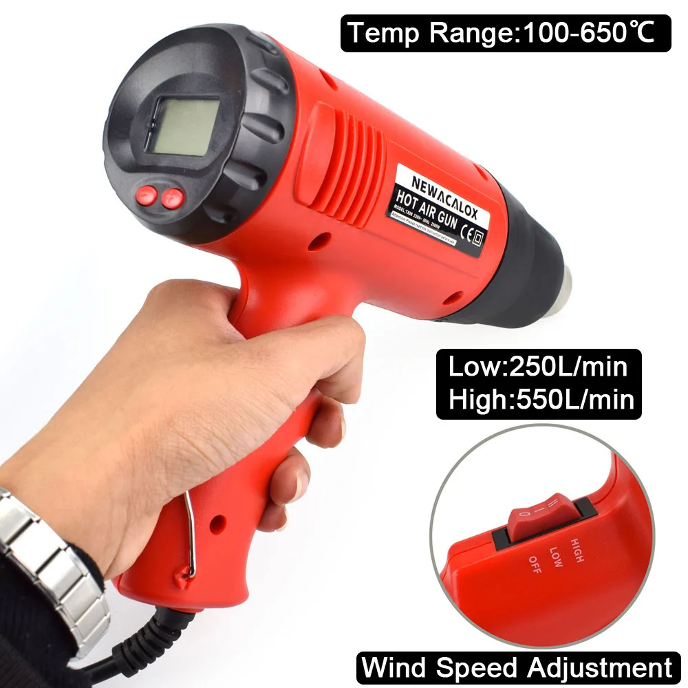 2000 Вт 220 В ЕС Plug Промышленный Электрический Пистолет Горячего Воздуха