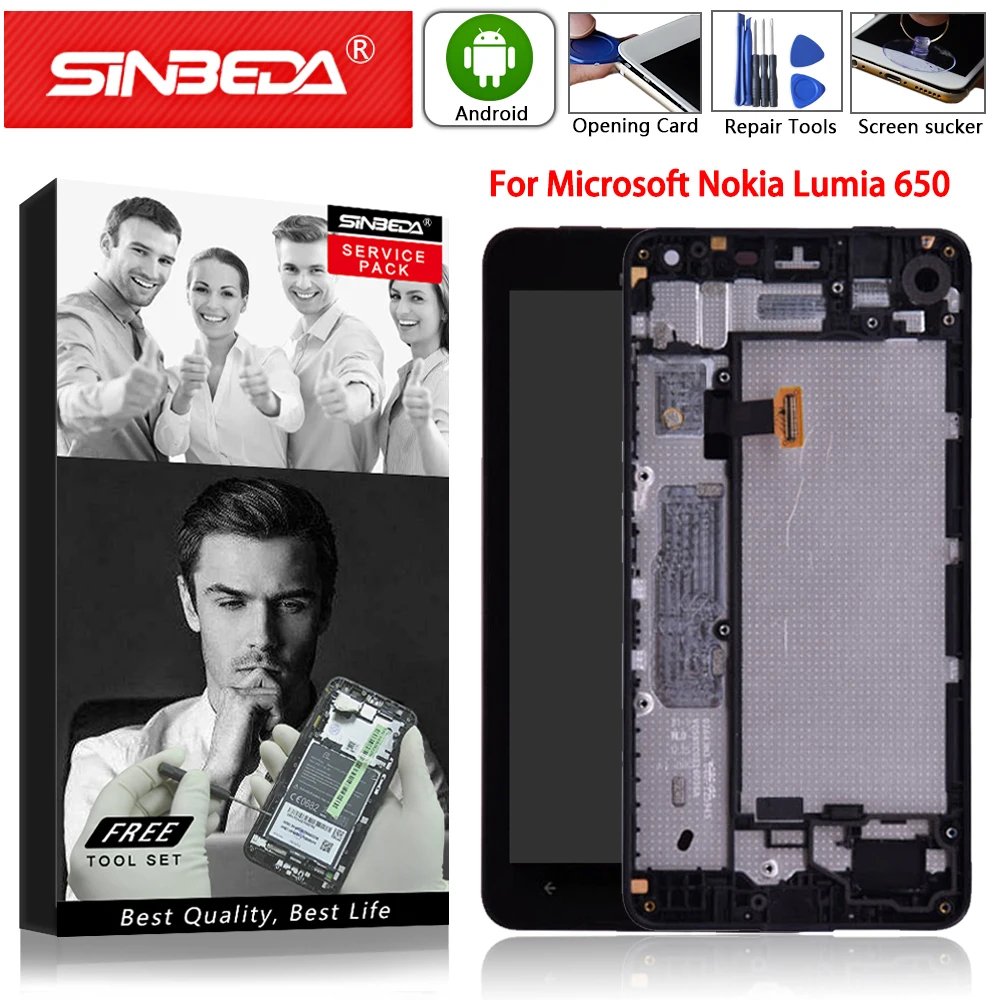 Оригинальный жк дисплей для Microsoft Nokia Lumia 650 сенсорный экран с рамкой дигитайзер