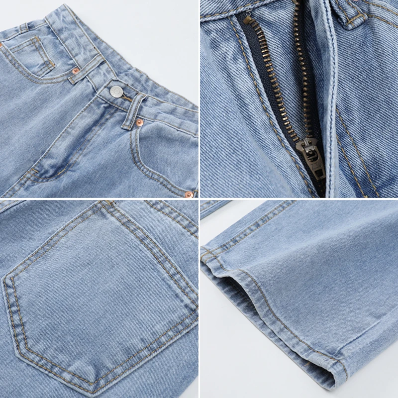 

Women's Jeans 2021 Spring Casual Streetwear High Waist Denim Trouser Vintage Baggy Versatile Fashion Straight Iong Pants Jeans