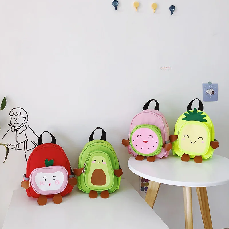 

Cute Baby Girl Backpack Cute Children Backpack Cartoon Avocado Fruit Kindergarten Baby's School Bag canvas bag kawaii backpack
