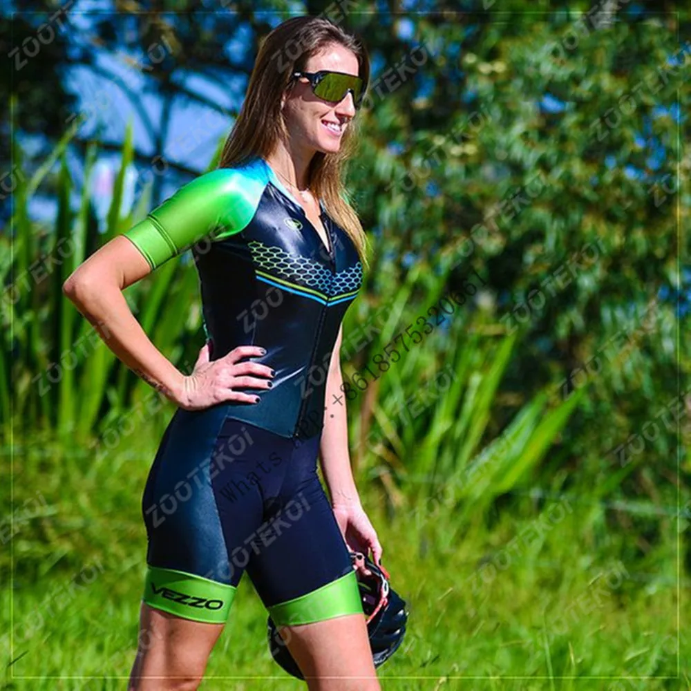 2020 костюм из велосипедных шорт vezzo с коротким рукавом Женская Спортивная одежда