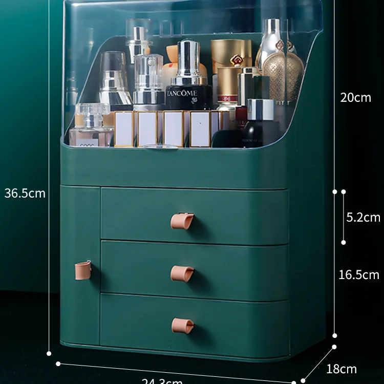 

Transparent Cosmetic Storage Box Large Capacity Makeup Organizer Perfume Storage Drawers Rangement Bedroom Organizer