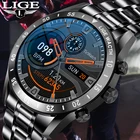Смарт-часы LIGE мужские с пульсометром и тонометром, водостойкие