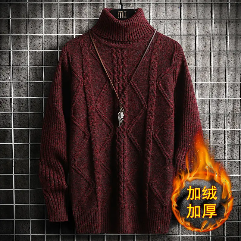 

Men's high collar winter sweater