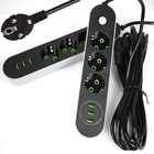 Новый удлинитель 4,8 м с европейской розеткой, сетевой фильтр с 3 USB-портами