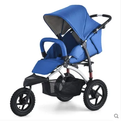 BabyBoom детская прогулочная коляска для бега, Детский Светильник с высоким пейзажем, откидывающаяся детская коляска, cochesitos de bebe - Цвет: Темно-синий