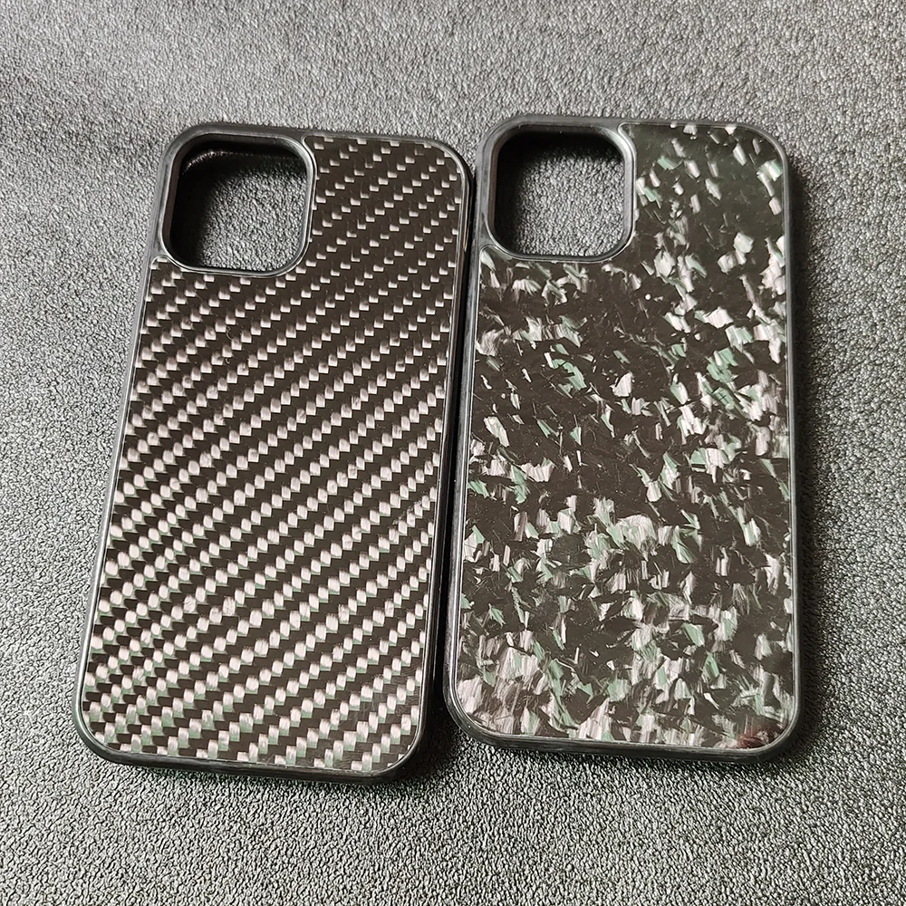 

Gloss Carbon & Forged Carbon Fiber edge Phone Case for iPhone 12 Pro Max Anti-fall 12 Mini 12Pro Shell