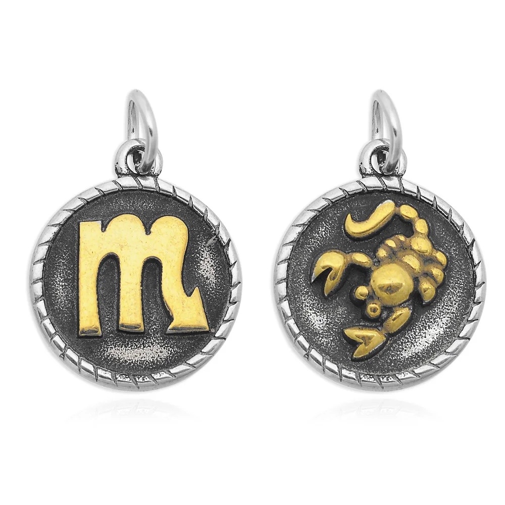 Кулон в виде знака зодиака из нержавеющей стали 100% двухцветный ювелирный кулон
