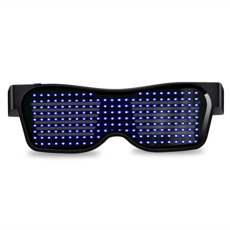 Sunglasses Light Christmas DIY APP Luminous Flash Bluetooth Glow Party Glasses lingual Led Modes Decorations Dropshipping