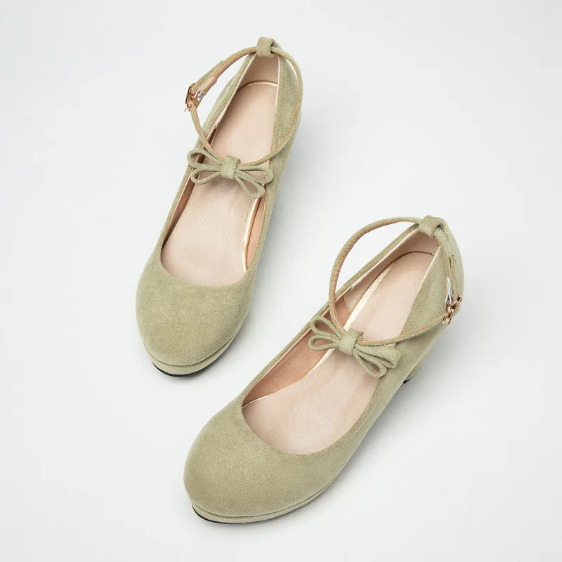 

2021 Platform Heels Latest Shallow Mouth Brief Pumps African Woman Shoe Round Toe Chunky Sandals New Spring Sweet Burgundy Block