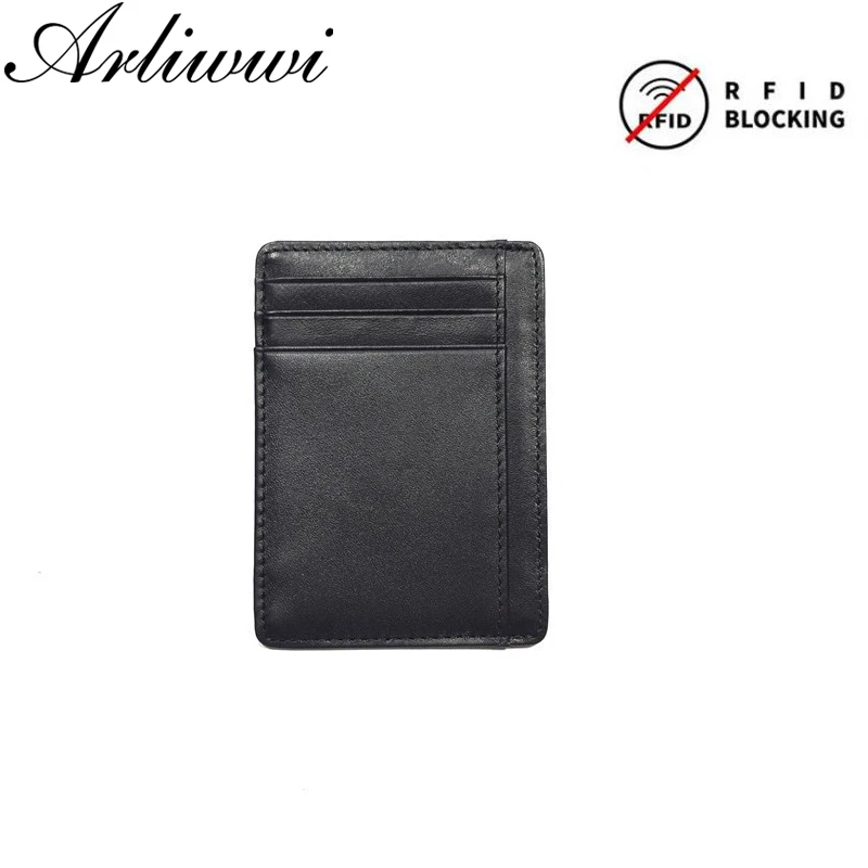 Брендовый держатель карт Arliwwi из натуральной коровьей кожи с защитой от