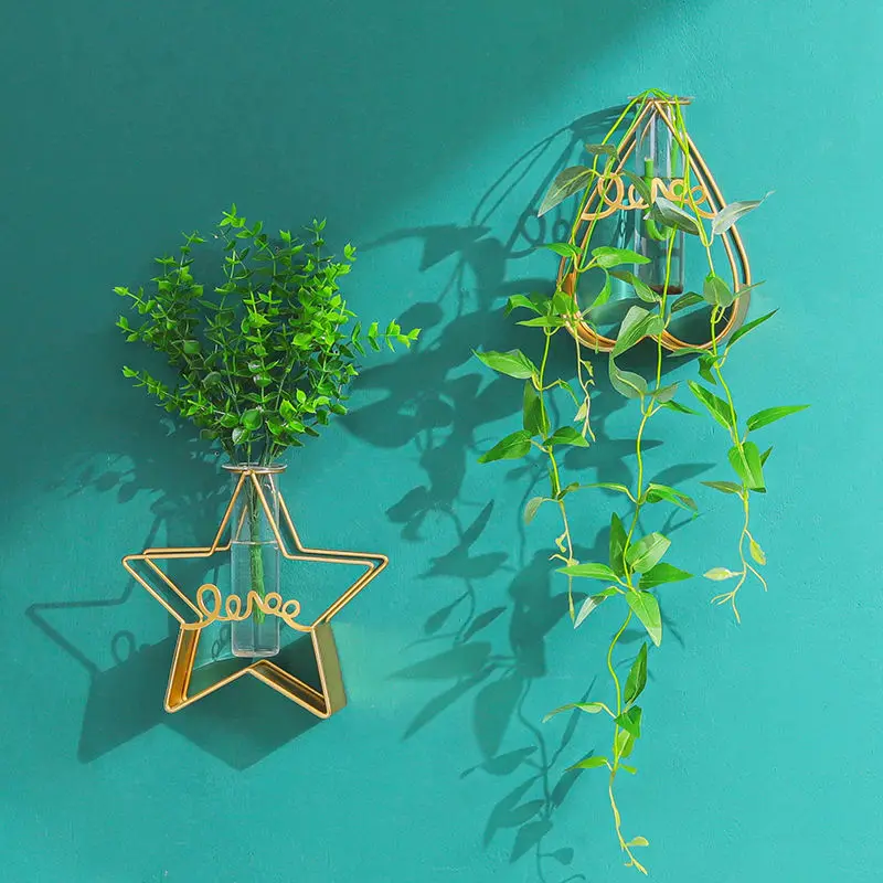 Скандинавская кованая железная стеклянная стена Гидропоника фотоорнамент