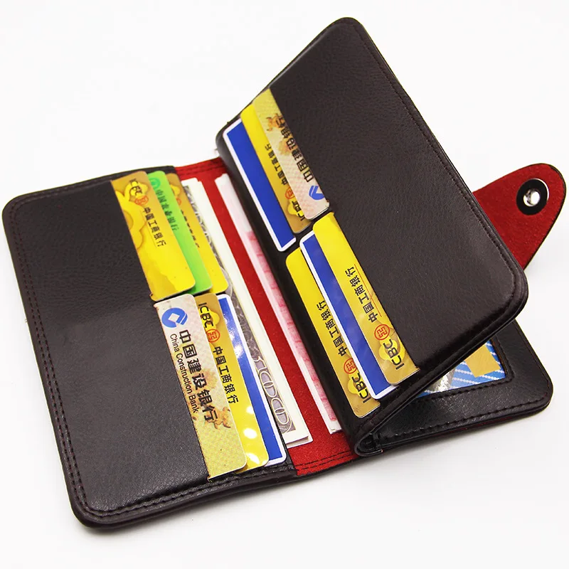 

Men's Business Wallet Fashion Men's Solid Color Leather Wallet Long Outdoor Credit Card Holder Wallet Luxury Designer Wallets