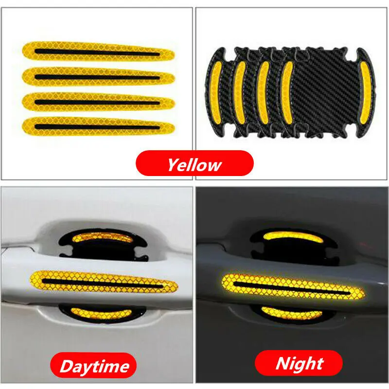

8pcs Anti-collision Strips Adhesive Reflective Sticker Car Film Protective