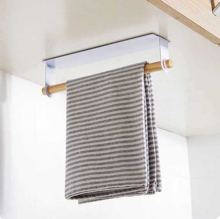 

Paste-style wall-mounted towel bar free punching iron towel rack kitchen rag rack hanger towel rack