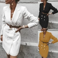 2022 autumn and winter new womens clothing cross border womens clothing fashion versatile medium length casual suit coat