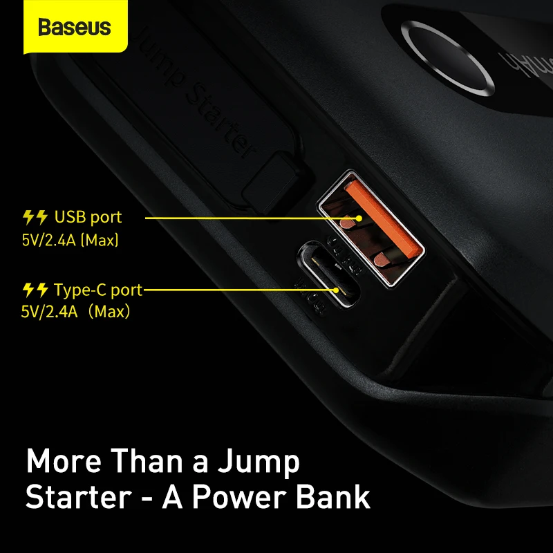Baseus Car Jump Starter Starting Device 1000A Jumpstarter Auto Buster Emergency Booster 12V Car Jump Start Power Bank 10000mAh images - 6