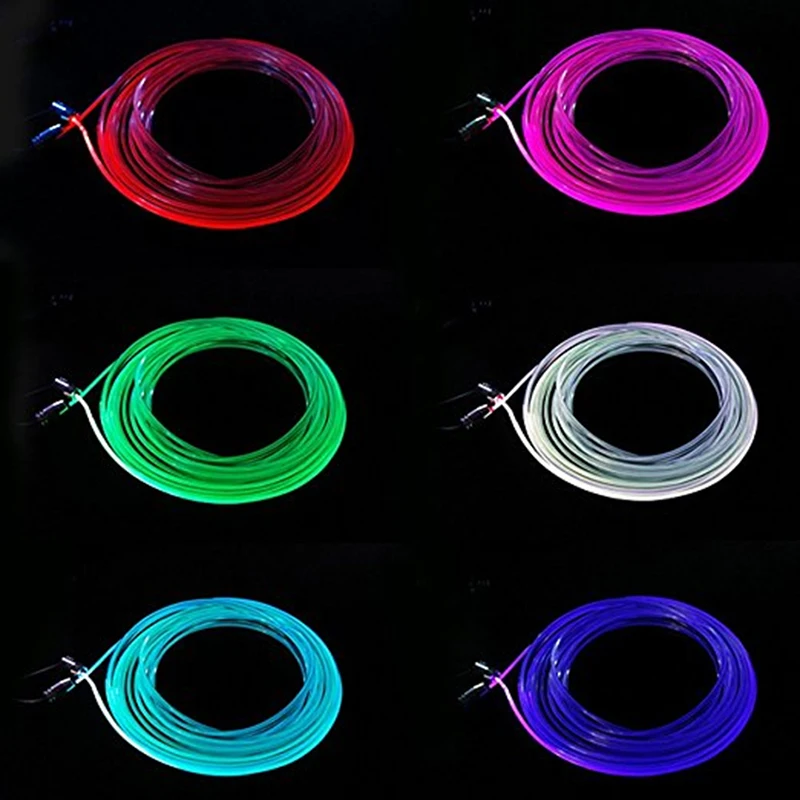 new 5pcs rgb led strips ambient light app bluetooth control for car interior atmosphere light lamp diy music 6m fiber optic band free global shipping