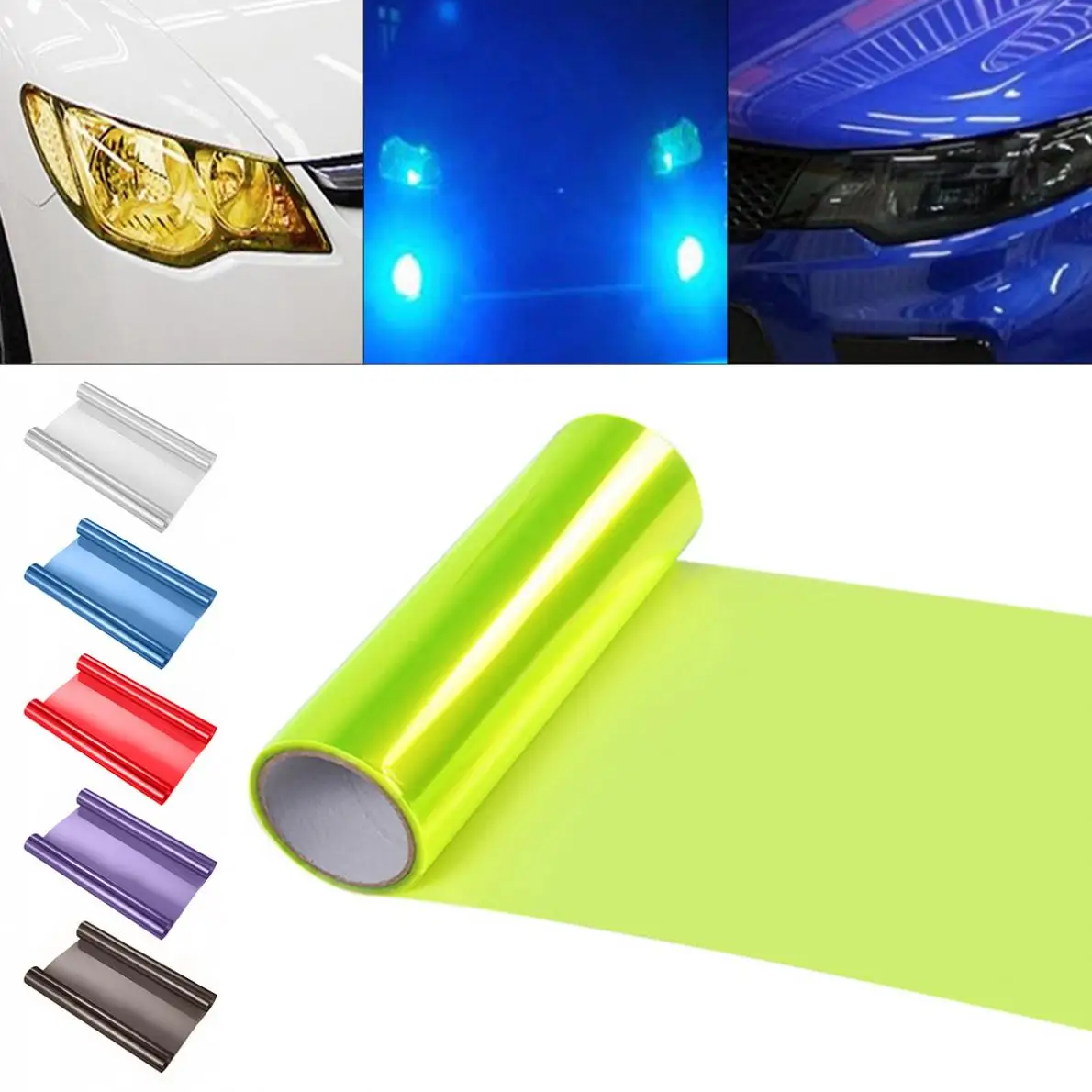 30x100 см ПВХ автомобильная фара противотуманная меняющая цвет наклейка пленка для