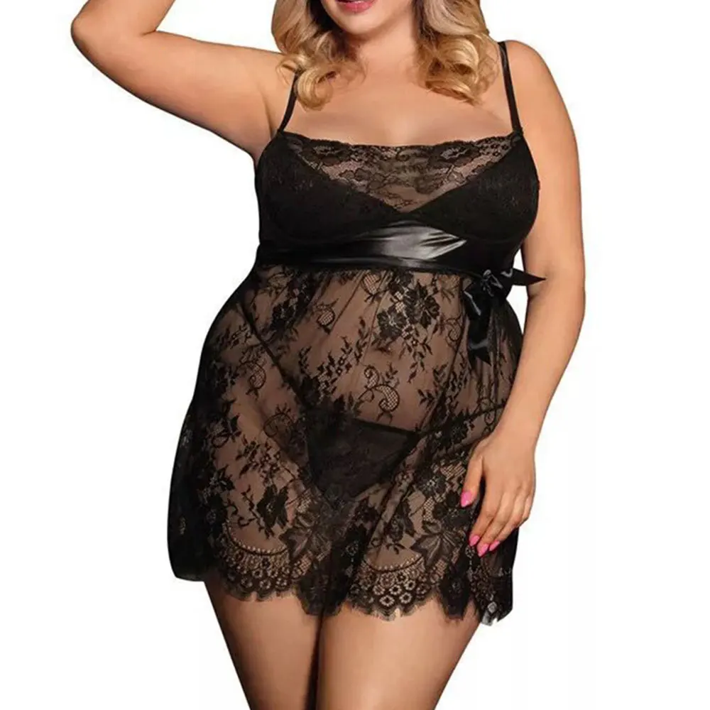 Сексуальное Ночное Платье размера плюс эротическое женское белье кружевное
