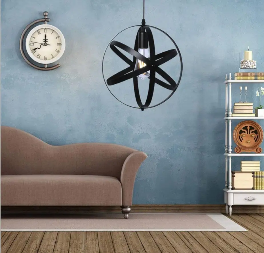 Американский кантри промышленный Ретро подвесной светильник из кованого железа