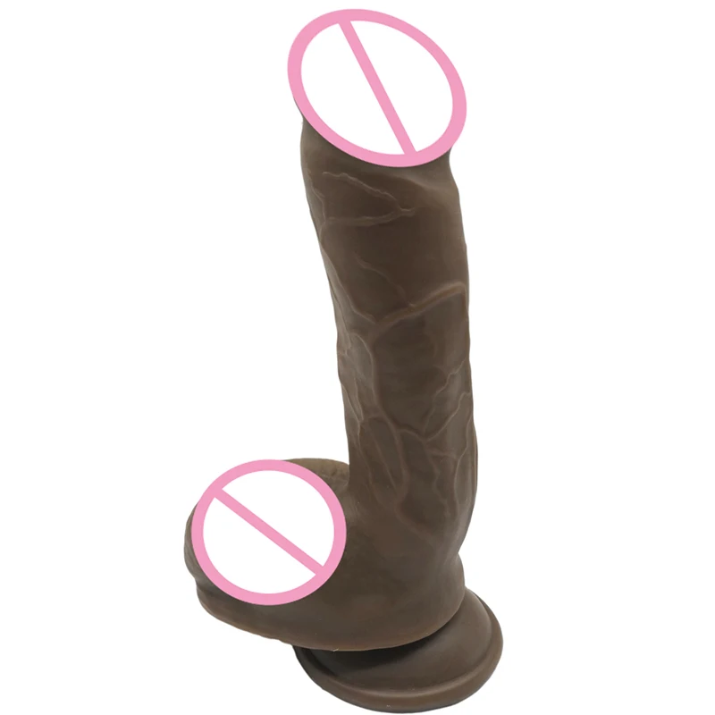 Черный реалистичный фаллоимитатор Искусственный член женский мастурбатор с