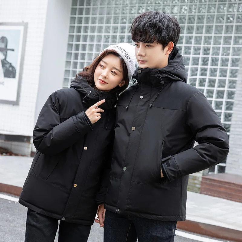 Winter Luxury Brand Face Parkas Mixed Colors Couple Cotton Coats Casual Men's Stand Collar Pocket Warm Down Puffer Jackets