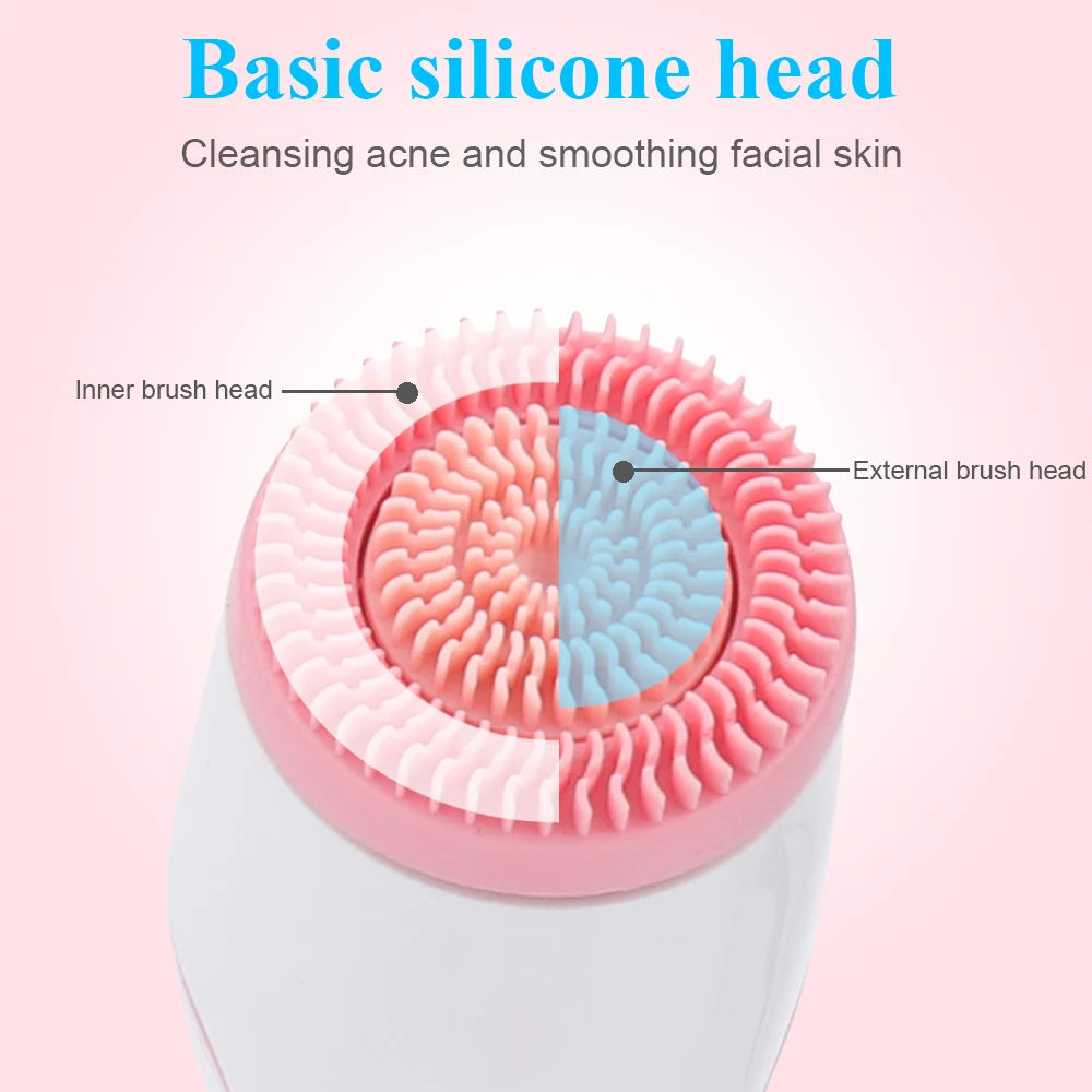 

Rechargeable Spin Face Cleansing Brush Electric Waterproof Facial Pore Cleaner Exfoliator Deep Washing Massage Brush Skin Care