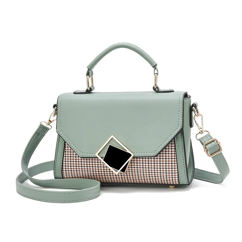 

PU Leather Shoulder Bag Fashion Lock Decoration Lady Luxury Small Flap Crossbody Bags Girls contrast color bags ladies handbags