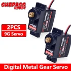 Сервоприводы SURPASS Hobby металлические S0009M, 2 шт., 9 г, сервопривод с металлическим редуктором для радиоуправляемого самолета, робота, автомобиля, воздуховода, самолета, вертолета, лодки, игрушки сделай сам
