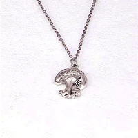hzew22x18mm mushroom charms pendant necklace jewelry making antique silver color alloy necklace for women man accessories
