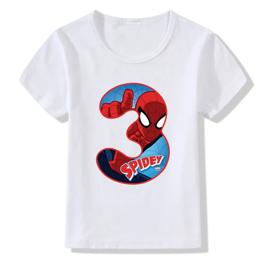 

Girl Birthday Cartoon Short Sleeve T Shirt For Girls Tshirt Number 2 3 4 5 6 7 8 Graphic Kids Clothes Boys Letter Print Summer