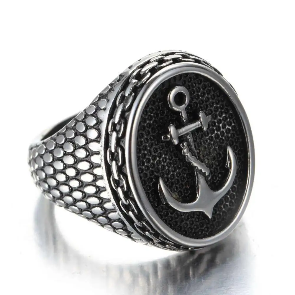 Винтажные мужские кольца с якорем ювелирные изделия серебряное кольцо страны