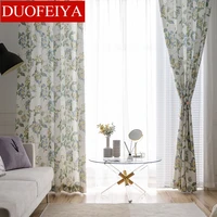 2022 american country hydrangea fresh cotton and linen curtains finished custom curtains for living dining room bedroom