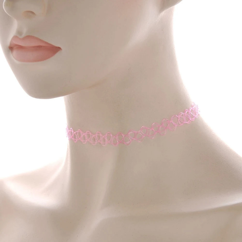 New 12pcs/lot Hot Sell Vintage Hippy Stretch Tattoo Choker Necklace Elastic Chocker Fishing Line MV66 | Украшения и аксессуары