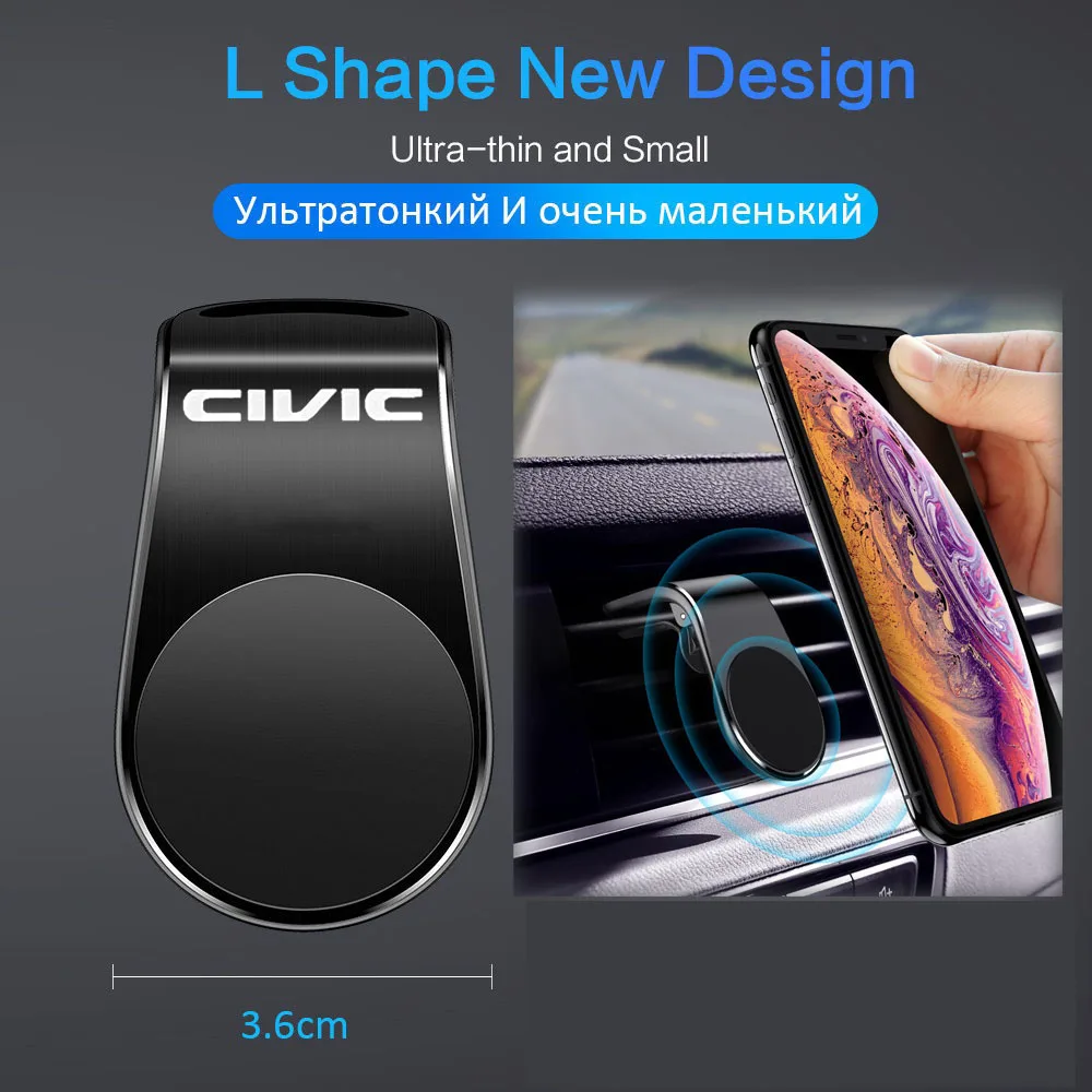 

Magnetic Universal Car Phone Holder Air Vent Mount Stand for Honda civic type r 10th 8th 2019 2018 2017 2014 2013 accessory