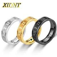 xifnt 6mm 316l stainless steel roman numeral cool punk ring men and women fashion retro jewelry personalized customization