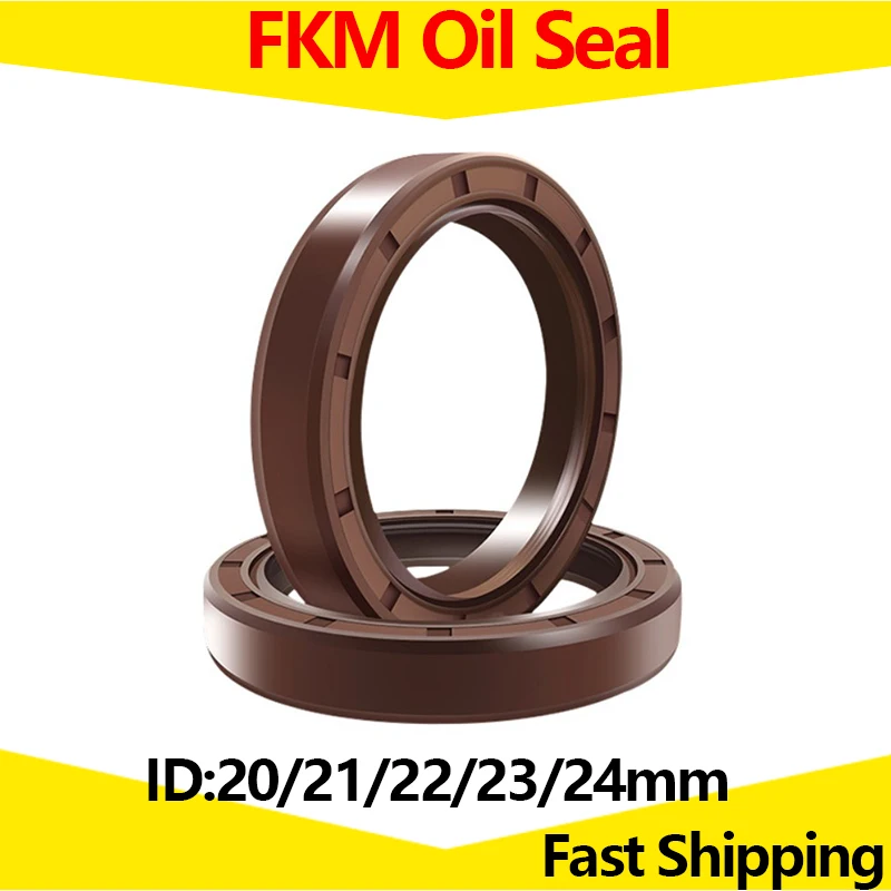 

2Pcs FKM Framework Oil Seal ID 20mm 21mm 22mm 23mm 24mm OD 26-60mm Thickness 4-12mm Fluoro Rubber Gasket Rings
