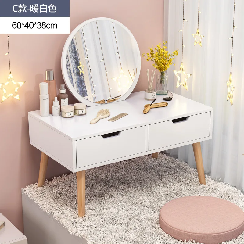 

New Simple Flip Dressers Simple Small Apartment Rental Bedroom Bay Window Dressing Table Nordic Bed Makeup Table Vanity Desk